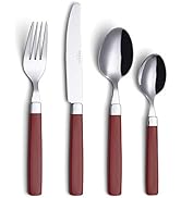 ANNOVA 24 Pieces Stainless Steel Flatware/Cutlery Set - Color Handles - 6 x Dinner Forks, 6 x Din...