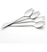IQCWOOD Sporks, 4-Pack 18/10 Stainless Steel Fork, Metal Spork for Everyday Household Use, 7.4-In...