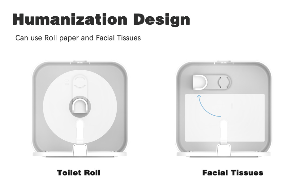 the toilet paper and facial tissue dispenser