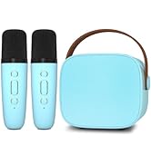 IROO Mini Karaoke Machine for Kids, Portable Bluetooth Speaker with 2 Wireless Microphones for Ki...