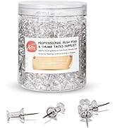 Yalis Push Pins 600 Count, Standard Clear Thumb Tacks Steel Point and Clear Plastic Head
