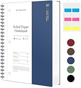 EMSHOI A4 Spiral Notebook College Ruled Lined Journal, 11.2" X 8.27", 300 Pages/150 Sheets, Easy ...