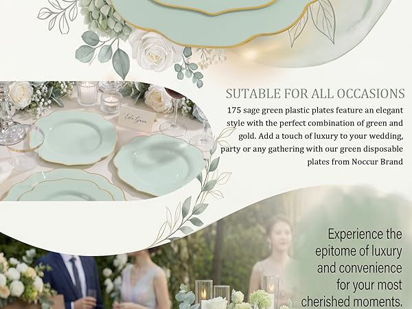 sage green plastic plates