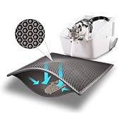 Bulkniu Small Cat Litter Box Mat: Easy Clean Cat Litter Mat for Floor, Kitty Scratch Cute Pad (15...