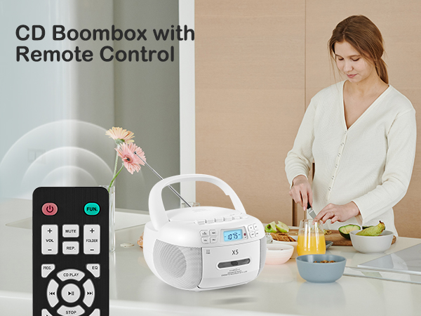 CD Boombox with Remote Control