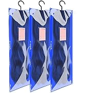3PCS wig holder Dust-proof wig bag with Hook PVC wig storage Portable wig stand wig hanger for Al...