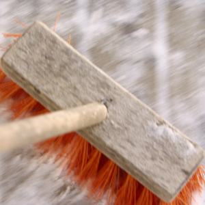 Wet surface and scrub with a soft-bristle brush or sponge.