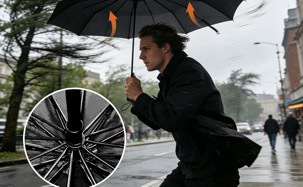 man men umbrella black