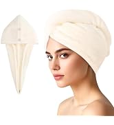 AGKXHDEC 1 Pack Double Layer Microfiber Towel, Hair Turbans for Wet Hair, Drying Hair Wrap for Wo...
