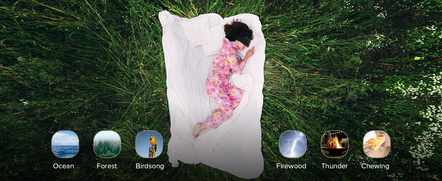 3D sleep mask with bluetooth headphones White Noise