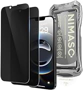 NIMASO for iPhone 16e/13 Pro/13/14 Screen Protector, 2 Pack Privacy Tempered Glass Screen Protect...