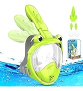 Kkdi Kids Snorkel Mask, Full Face Snorkel Mask for Kids 4-16, Foldable Snorkeling Gear for Kids S...