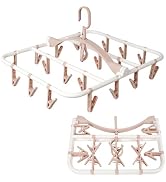 Foshine Clothes Drying Racks Foldable Clip Hangers Drip Hanger Plastic with 20 Drying Clips (Ligh...