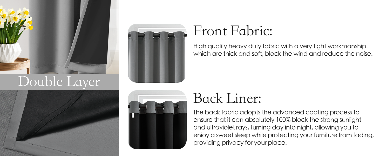Double Layer Full Blackout Curtains