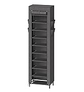Simple Trending 10 Tier Shoe Rack with Cover, Tall Shoe Organizer Storage Cabinet Holds 20 Pairs ...