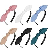 ACO-UINT Headbands for Women, 6 Pack Cute Headbands with Bow for Girls, Knotted Headbands with Te...