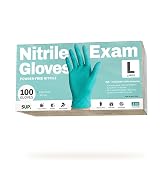 SUP Powder-Free Nitrile Gloves, 100 Count Food Safe Latex-Free Disposable Gloves for Medical Cook...