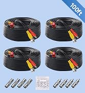 ANLINK 4 Pack 100ft/30M All-in-One Video Power Cables, BNC Extension Surveillance Camera Wires fo...