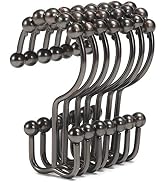 Shower Curtain Hooks, Goowin Shower Curtain Rings, Stainless Steel Shower Curtain Hooks Rust Proo...