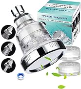 AYI 2 in 1 Vitamin C Filtered Fixed Shower Head High Pressure Purifying Hard Water Softener Chlor...