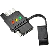 Oyviny 4-Way Flat Trailer Wiring Tester 4 Pin Male and Female Trailer Tester with Bright Indicato...