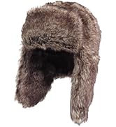 Phaiy Unisex Faux Rabbit Fur Trapper Hat, Winter Windproof Hat with Ear Flaps, Aviator/Russian Us...
