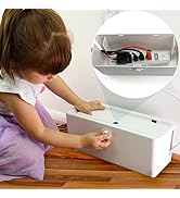 Power Strip Cover Box - Effectively Baby Proofs Power Strip on Floor or Wall. Large 13" with Doub...