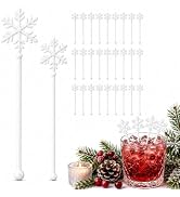 36Pcs Winter Drink Stirrers Xmas Stir Stick Holiday Coffee Swizzle Stick Reusable Plastic Hot Coc...