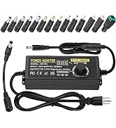 Universal Power Adapter, Auplf Adjustable Power Supply 3V ~ 24V 6A 144W AC/DC Adapter Variable Po...