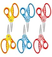 OneName Left Handed Scissors Kids,Lefty Kids Scissors,Pointed Tip Blade Soft Comfort-Grip Handles...