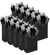 qiqee 10PCS Black Mini Gift Bags with Tissue Paper Handles 6.3"x4.7"x2.4" Small Size Present Part...