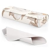 FUFUSING PU Leather Hard Shell Glasses Case, Floral Design Metal Frame, Portable Eyeglass Cases w...