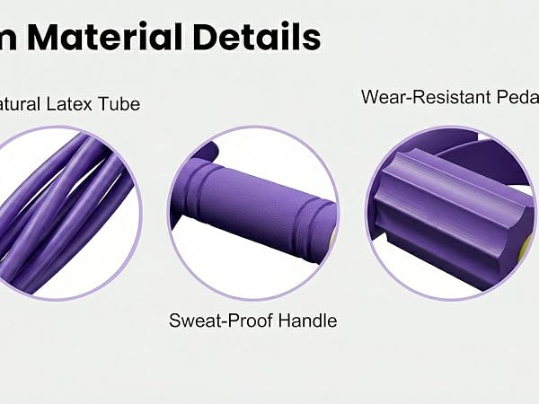 6 Tubes Pedal Resistance Bands with Handles