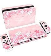 PlayVital Full Set Protective Stickers for Nintendo Switch OLED Model, Customized Vinyl Decal Ski...