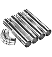 Chimneys Pipe AVOFOREST 5 Pcs Diameter 2.36"Stainless Steel Stove Chimneys Durable Chimney Pipe Kit