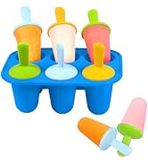 Miaowoof Silicone Popsicles Molds for Toddlers, 6-Cavity Non-BPA Premium Silicone Small Popsicle ...