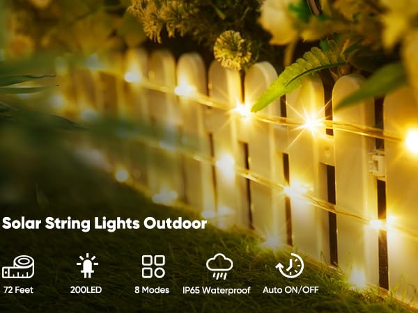 solar string lights outdoor waterproof