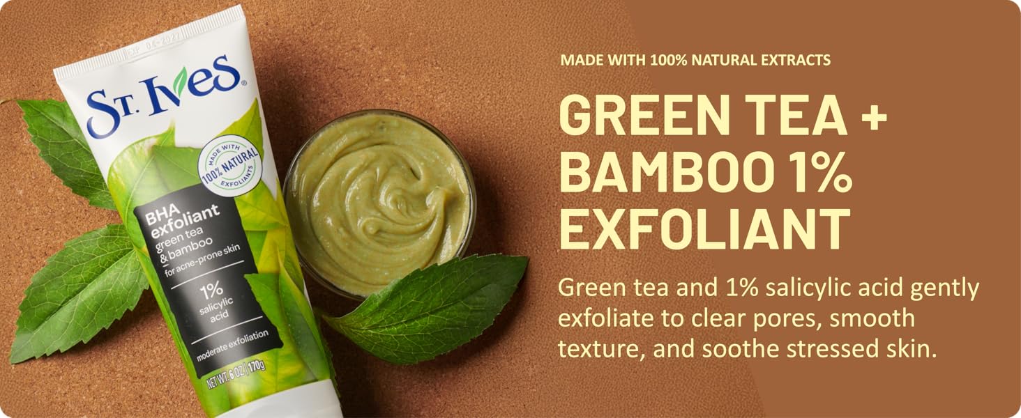 Green Tea and Bamboo Face Scrub