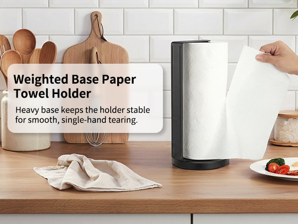 standing paper towel holder for one-hand tear