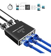 Pushua Gigabit Ethernet Splitter 1 to 4 High Speed(4 Devices Simultaneously Networking), Internet...