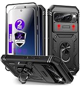for Pixel 9/9 Pro Case with Camera Cover Slider, 2*Tempered Glass Screen Protectors,Build in 360°...