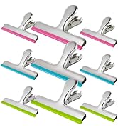 HOUSE AGAIN 9 Pack Stainless Steel Chip Bag Clips Covered with Silicone - NO More Sharp Edges - C...