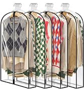 Perber 40" All Clear Garment Bags for Hanging Clothes 4" Gusseted