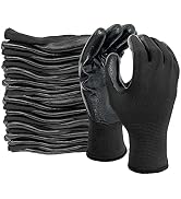 Evridwear Work Gloves with Grip Rubber Coated for Men Women Warehouse Mechanic,12 Pairs Bulk