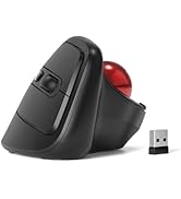 MicroPack Ergonomic Wireless Mouse with Trackball and 5 Adjustable DPI, Easy Thumb Control, Preci...
