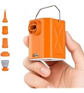 Portable Air Pump for Inflatables, 1.56 oz Mini Rechargeable Air Mattress Pump with Camping Light...