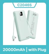 charmast 20000mAh Portable Charger with Built-in Cables and AC Wall Plug | 20W Fast Charging Powe...