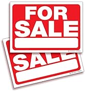 for Sale Signs Stickers – 2 Pack 10x7 Inch – Premium Self-Adhesive Vinyl, Decal, Indoor & Outdoor