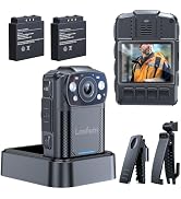 Losfom WD11 2K Body Camera with 2PCS 2000mAh Batteries and Charging Base, 64G Body Cam for 8Hrs R...