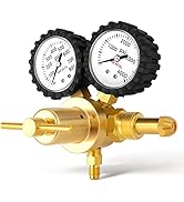 MEANLIN MEASURE Nitrogen Regulator 0-800PSI CGA580 Inlet, 1/4'' Male Connector Heavy-Duty Handle ...